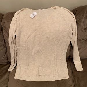 NEW! GAP V-Neck Oatmeal Sweater XL